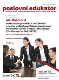 Dodatak časopisu broj 01/2024 - Ogledni primjer Pravilnika o izmjenama i dopunama Pravilnika o radu 14 01 24