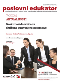 Dodatak časopisu broj 07/2024 - Novi iznosi dnevnica za službeno putovanje u inozemstvo