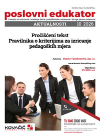 Dodatak časopisu broj 10/2026 - Pročišćeni tekst  Pravilnika o kriterijima za izricanje  pedagoških mjera