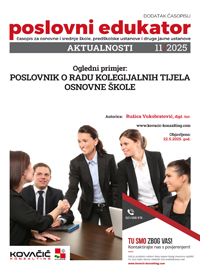 Dodatak časopisu broj 11/2025 - Poslovnik o radu kolegijalnih tijela osnovne škole