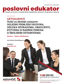 Dodatak časopisu broj 15/2023 - Vodič za školske ustanove