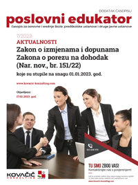 Dodatak časopisu broj 07/2023 - Izmjene Zakona o porezu na dohodak