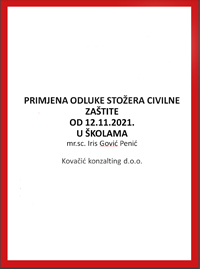 Primjena Odluke Stožera Civilne zaštite od 12.11.2021. u školama.